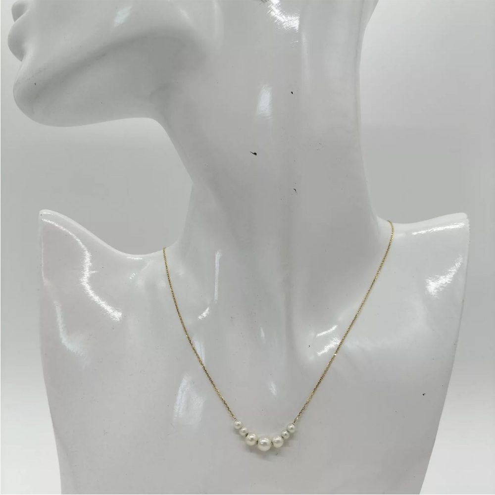 18K Yellow Gold Necklace with Pearls
